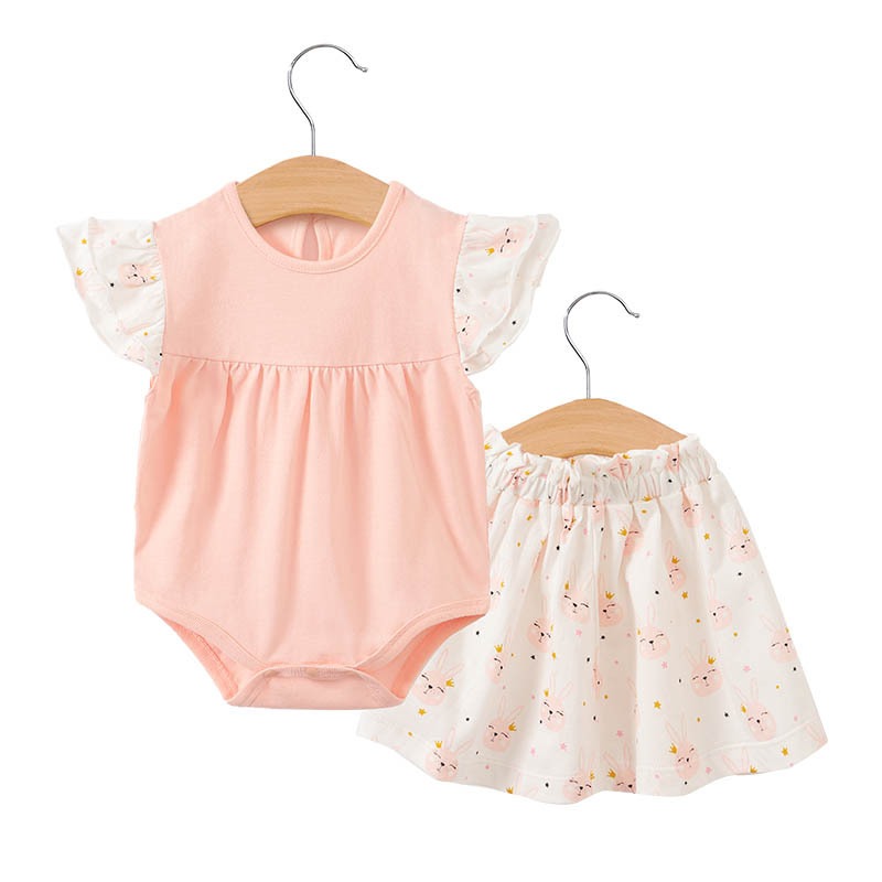 Body de bebé niña rosa bebé pequeña princesa Harper recién nacida lindo estampado de conejo Creeper