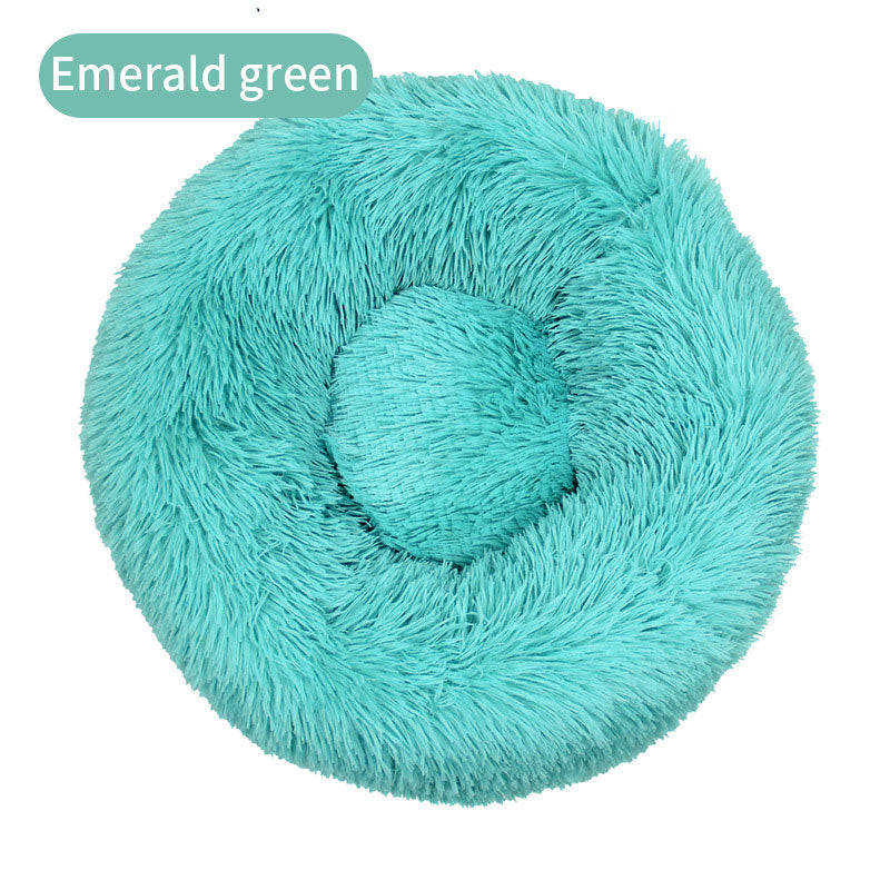 Long Plush Round Pet House Dog Bed Winter Cat Mat Pet Mattress Pet Supplies