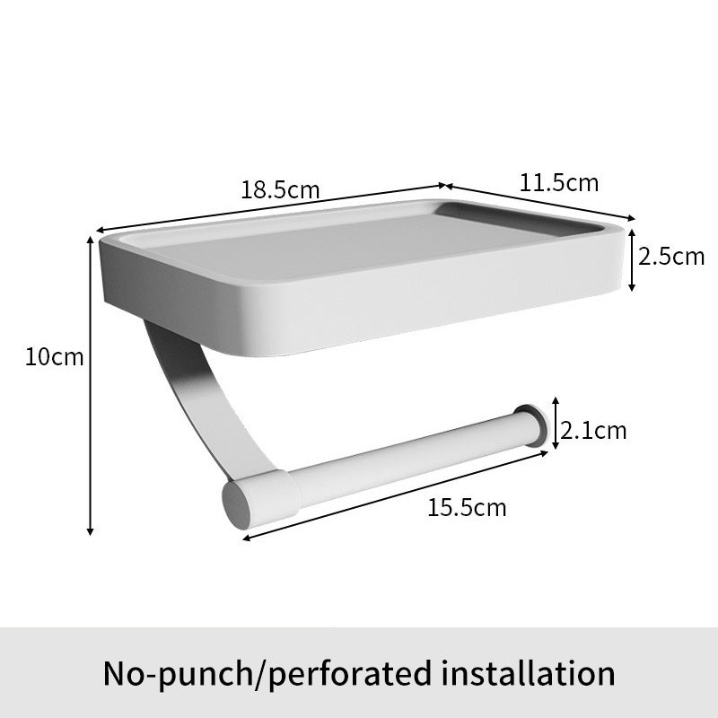 Soporte para toallas de papel sin orificios, caja para toallas de papel, espacio de aluminio, soporte para papel higiénico para baño, soporte para rollo de teléfono celular, estante montado en la pared