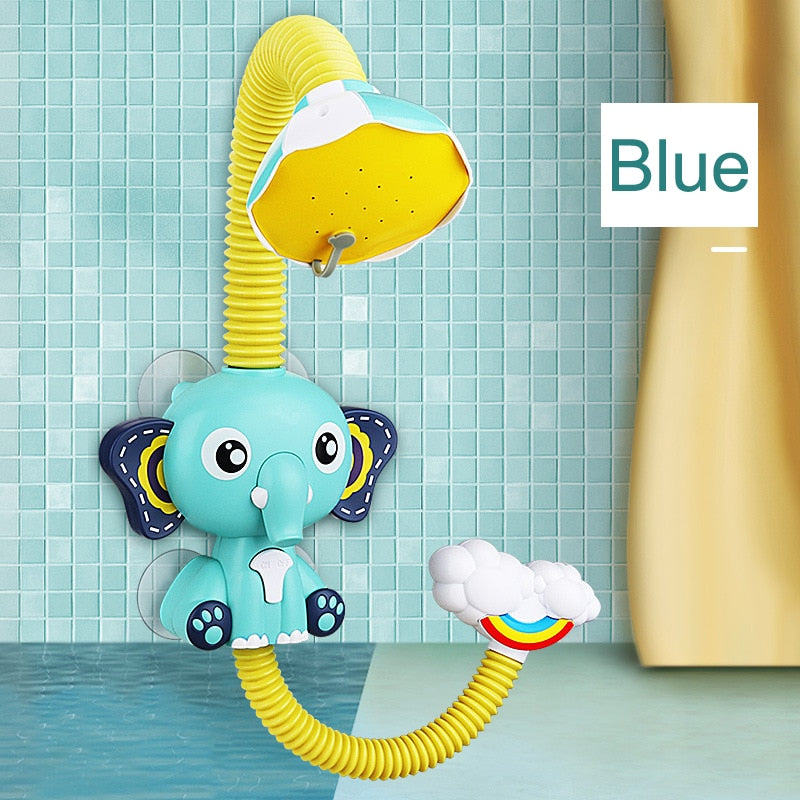 Juguetes de baño Juego de agua para bebés Modelo de elefante Grifo de ducha Juguete eléctrico con rociador de agua para niños Juguetes de baño para bebés 