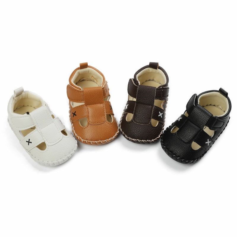 Zapatos de verano para niños y niñas de 0 a 1 años con suela media hueca Baotou antideslizantes y antipatadas para bebés y niños pequeños 