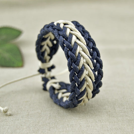 Natural cotton linen colorful bracelets handmade jewelry