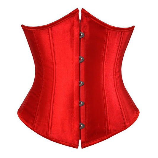 Court Satin Waistband Waist Clip Women's Body Sculpting Belly Belt Short Satin Rubber Bone Waist Corset Court Sexy Corset