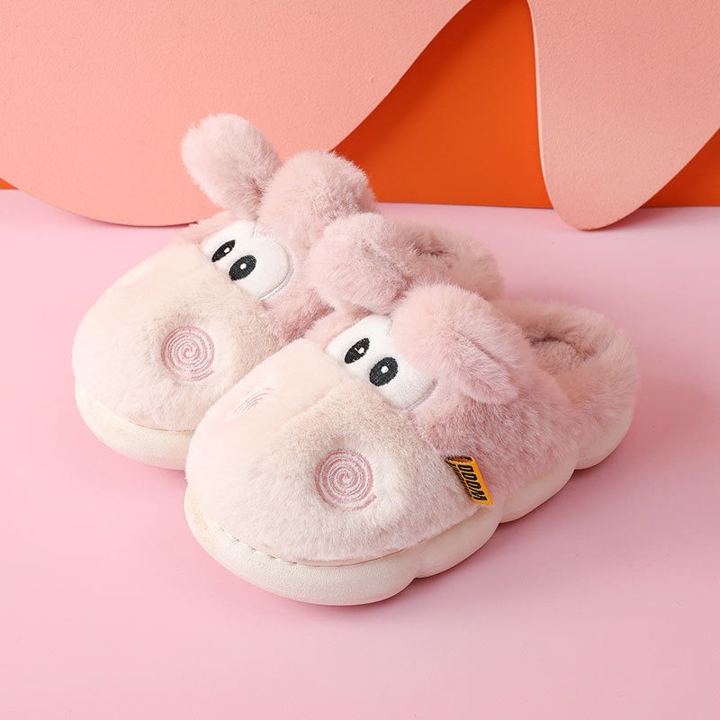 Autumn And Winter Wool Slippers Children's Cotton Slippers Winter Cotton Shoes Household Boys And Girls Home Slippers