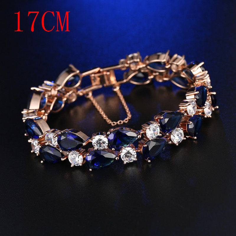 Mona Lisa Colorful Zircon Bracelet Colorful Rose Gold Bracelet Stall Boutique Exaggerated Jewelry