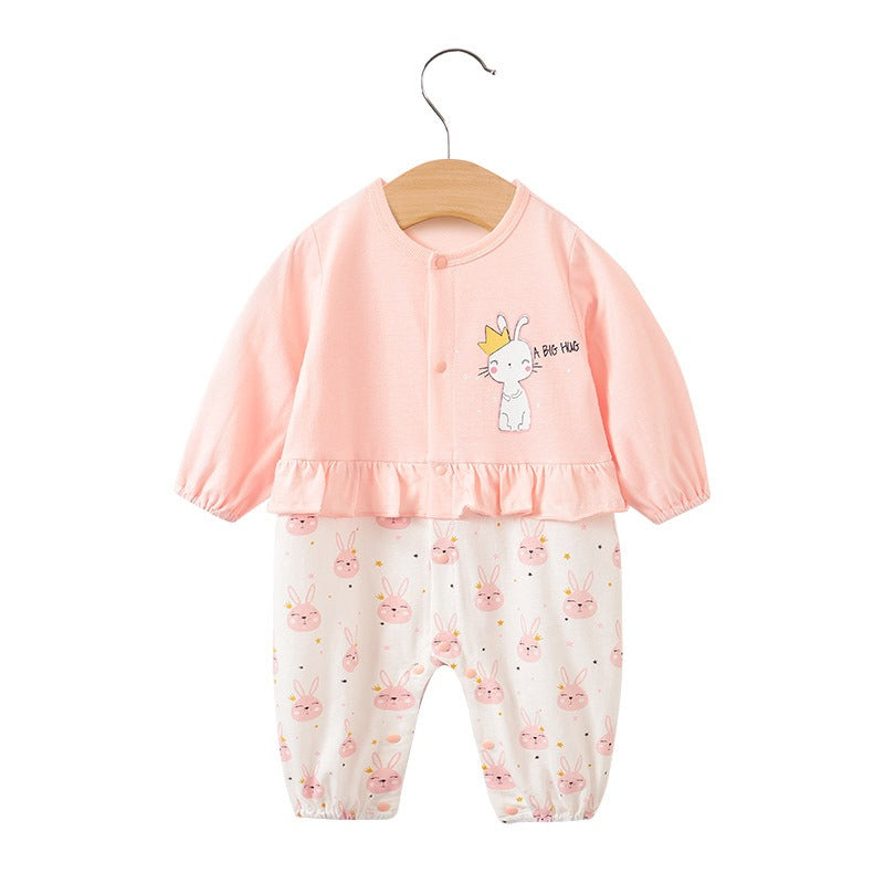 Body de bebé niña rosa bebé pequeña princesa Harper recién nacida lindo estampado de conejo Creeper