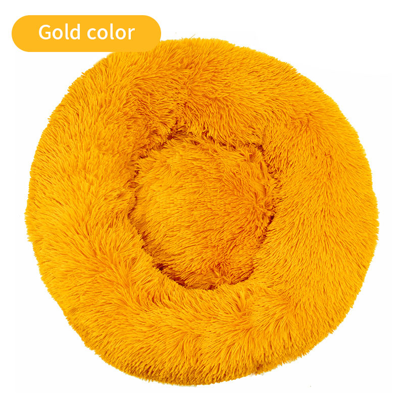 Long Plush Round Pet House Dog Bed Winter Cat Mat Pet Mattress Pet Supplies