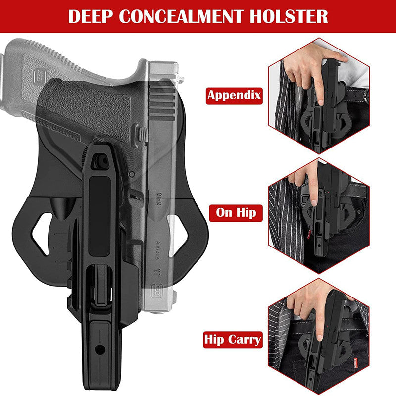 Funda táctica militar para pistola, funda oculta para pistola izquierda y derecha, para todos los accesorios Airsoft Glock 9 mm/SW40/357 de doble pila