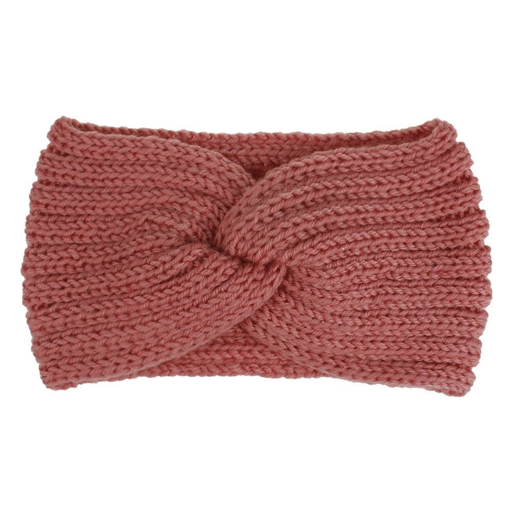 Woolen Knitted Hair Band Women's European and American Sports Headband Autumn and Winter Cross Hair Band