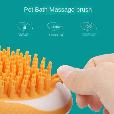 Cepillo de baño para perros y gatos, 2 en 1, peine de masaje para mascotas, de silicona suave, para ducha, aseo del cabello, herramienta de limpieza para perros, productos para mascotas 