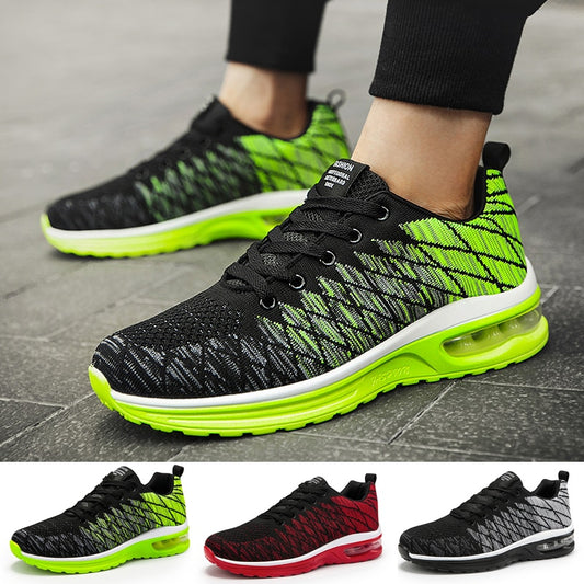 Flying woven air cushion men's shoes trend sports shoes Korean breathable running shoes men's casual shoes