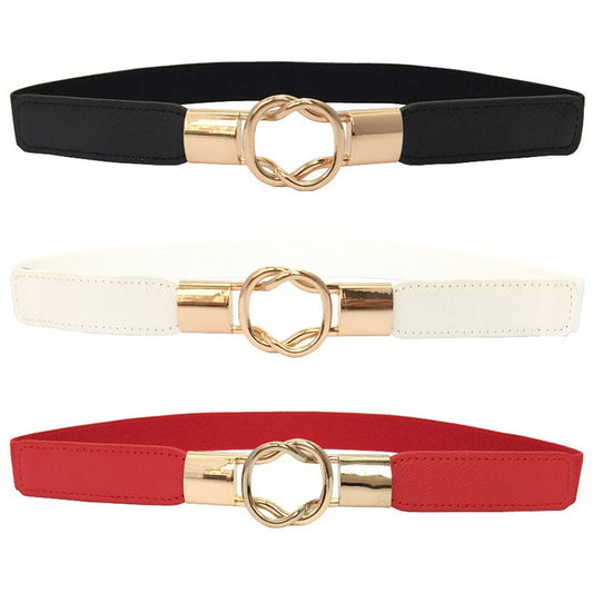 Elastic Waist Closure For Women With Skirt Decoration Metal Snap On Fashion Trend Versatile Belt