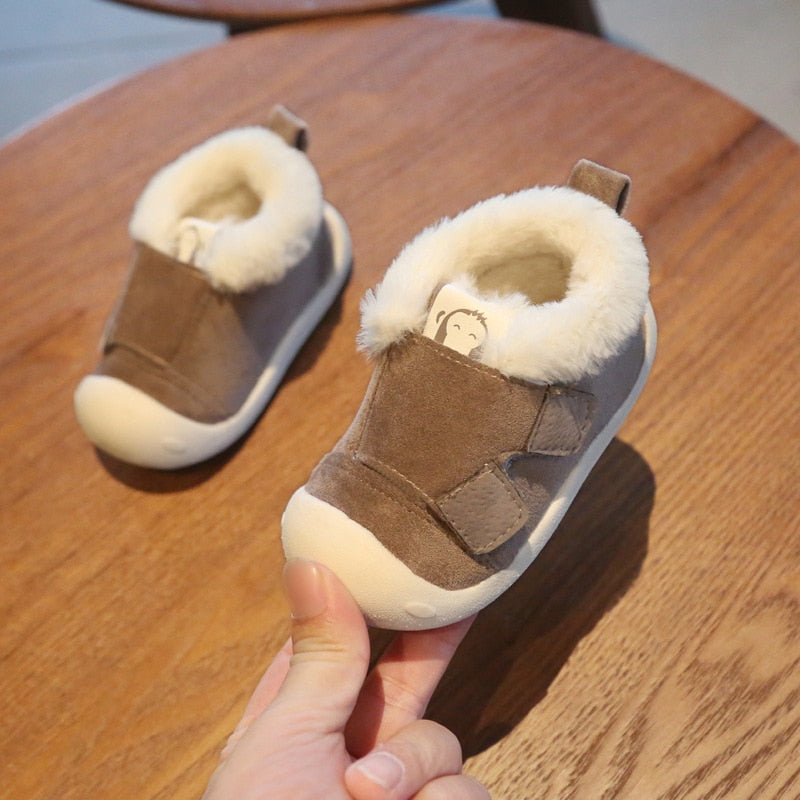 Botas de nieve para bebés y niños pequeños, cálidas, de felpa, para invierno, cómodas, suaves y antideslizantes, para exteriores