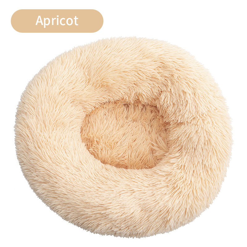 Long Plush Round Pet House Dog Bed Winter Cat Mat Pet Mattress Pet Supplies