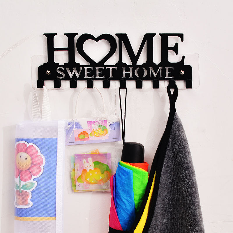 Wall-mounted Keys Holder Rack Sweet Home Storage Organizer Coat Clothes Towel Hanging Hooks Hangers