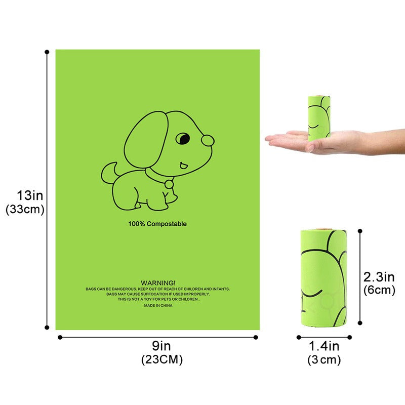 Bolsas para desechos de mascotas, biodegradables, de un solo rollo, para recoger excrementos de perros, recogedor de excrementos de mascotas