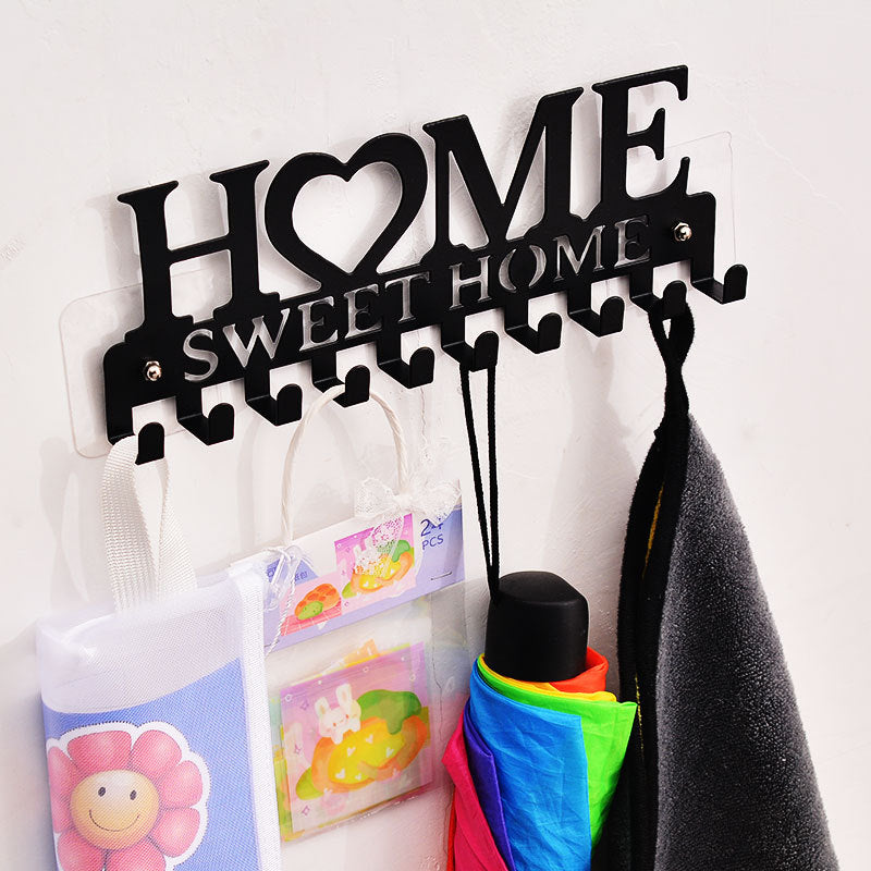 Wall-mounted Keys Holder Rack Sweet Home Storage Organizer Coat Clothes Towel Hanging Hooks Hangers