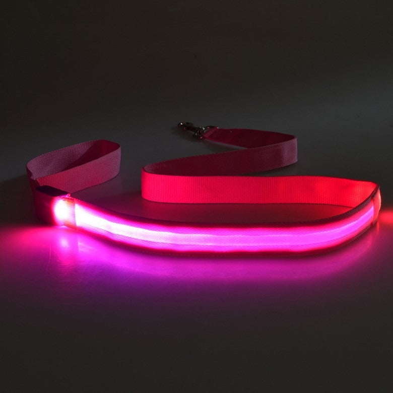 LED Light-Emitting Dog Leash Tractor Pet Belt / Light-Emitting Rope / USB Flashing Light Traction Rope Dog Leash