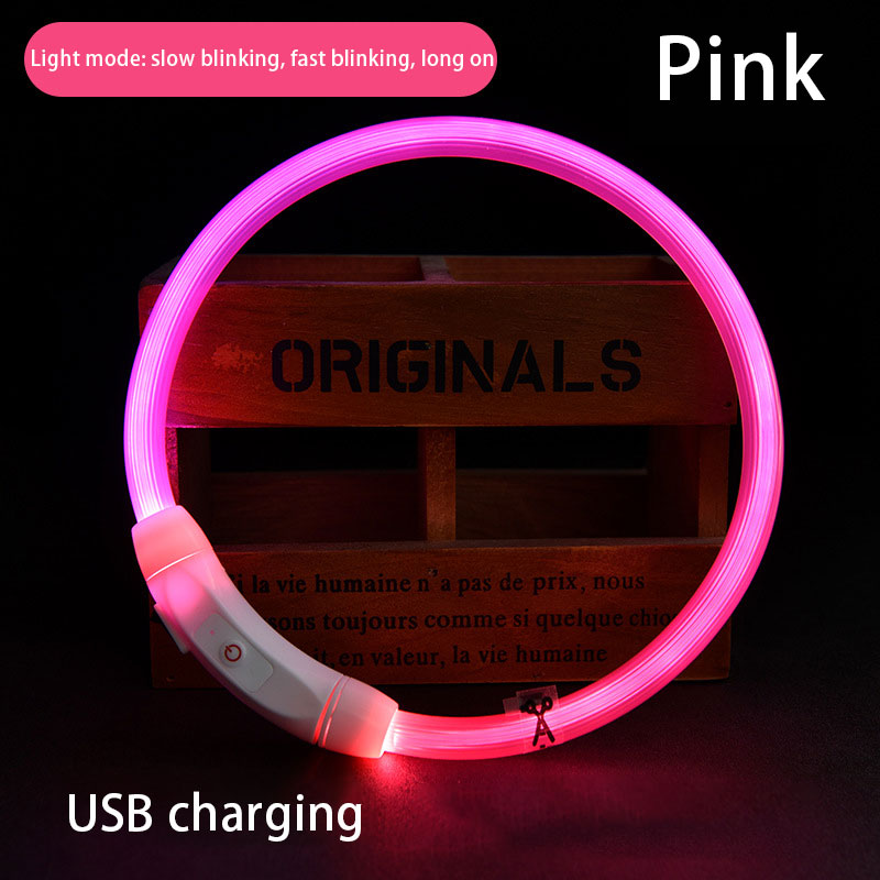 Pet Luminous Collar Pet Collar Usb Charging Diy Dog Luminous Collar Led Neck Collar Safe Dog Walking