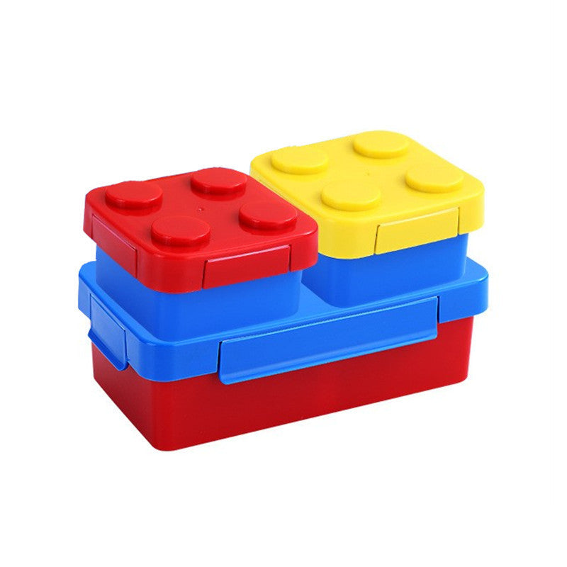 Creative DIY Puzzle Students Building Blocks Bento Lunch Box Children's Fun Lunch Box Tableware Set Salad Fruit Box