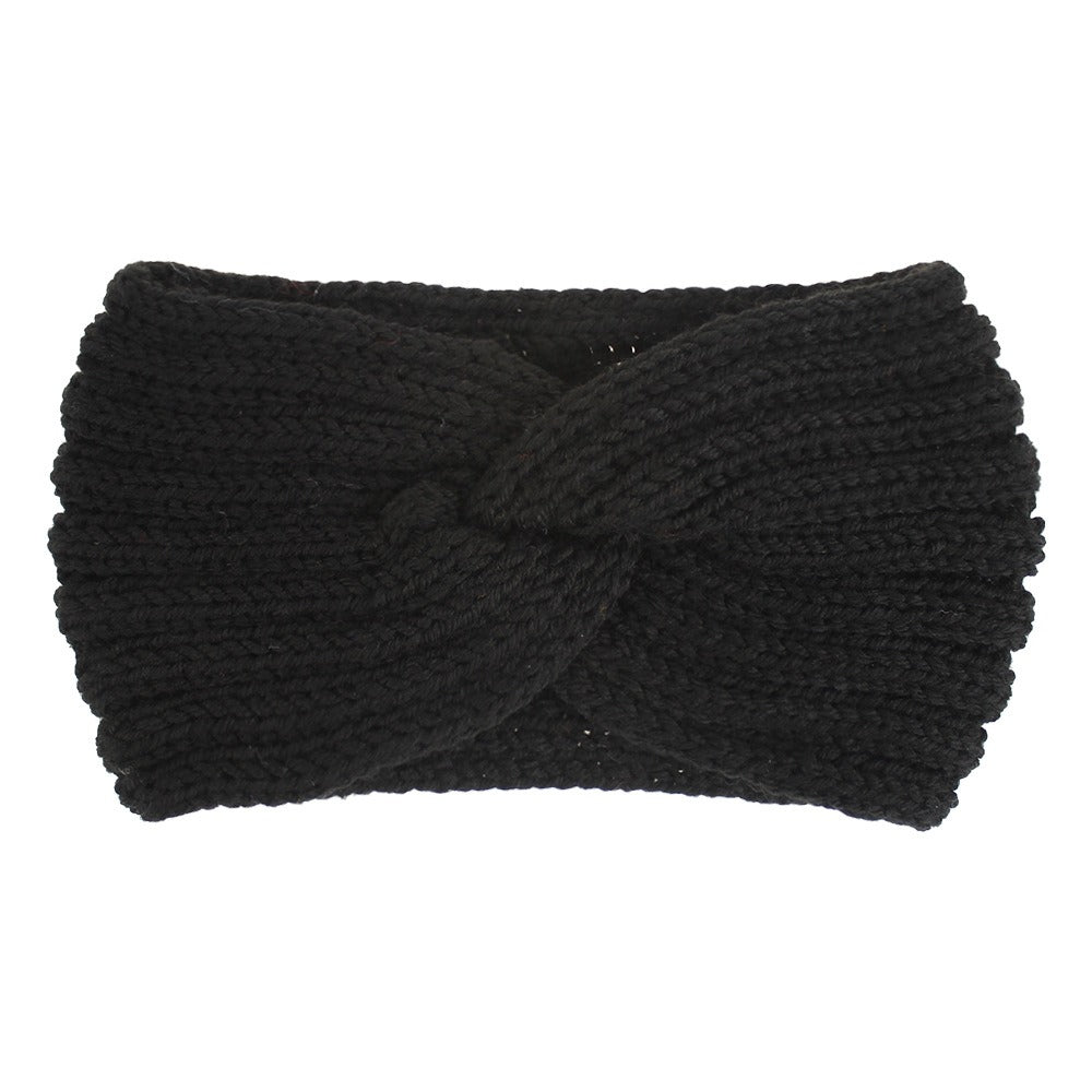 Woolen Knitted Hair Band Women's European and American Sports Headband Autumn and Winter Cross Hair Band