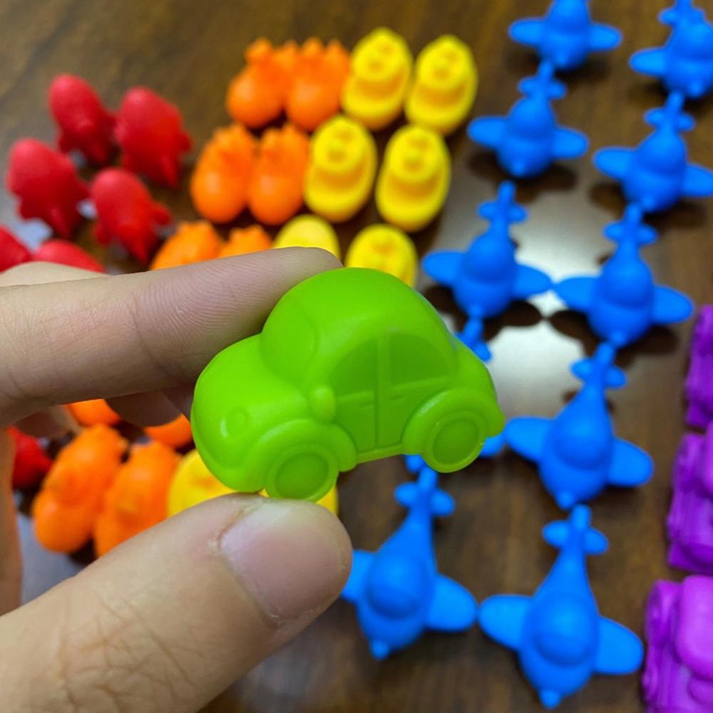 Juego de juguetes cognitivos de educación temprana Montessori para contar arcoíris para niños, material didáctico, juego de matemáticas para niños 