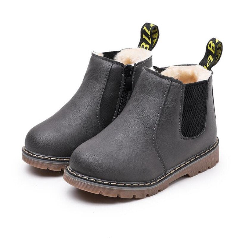 Botas de lluvia de invierno limitadas, botas cortas, zapatos para niños grandes, botas cortas para niños, zapatos de cuero de Inglaterra, botas para niñas, botas nuevas