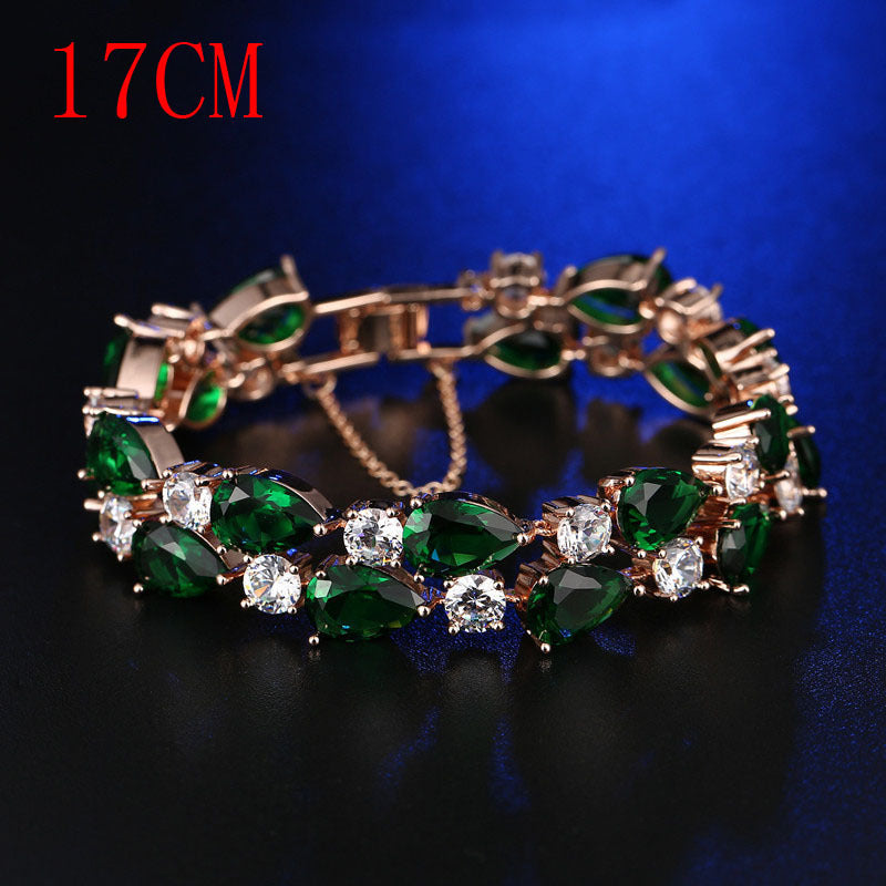 Mona Lisa Colorful Zircon Bracelet Colorful Rose Gold Bracelet Stall Boutique Exaggerated Jewelry