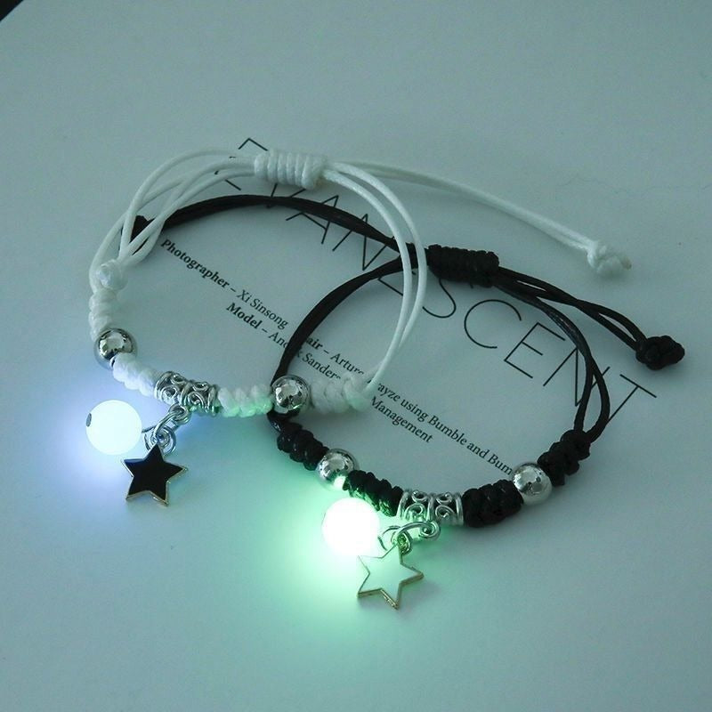 Pulsera luminosa para chicas, estudiantes, dos amigas, pulsera luminosa de moda coreana para parejas