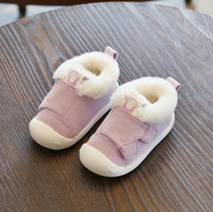 Botas de nieve para bebés y niños pequeños, cálidas, de felpa, para invierno, cómodas, suaves y antideslizantes, para exteriores