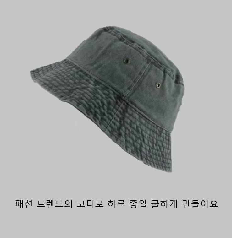 Retro Old Fisherman's Hat Solid Color Washed Cowboy Hat Spring and Summer Fashion Breathable Couple Basin Hat