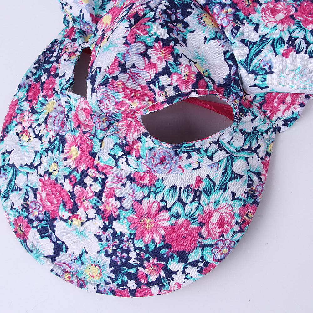 Gorro floral para mascotas, bonito gorro retro para gato y perro, gorro con lazo para disfrazarse con flores para mascotas