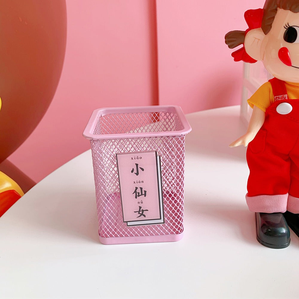 Japanese Sweet Cute Girl Heart Pink Pencil Holder Student Desktop Storage Organizing Office Supplies Stationery Storage Tube