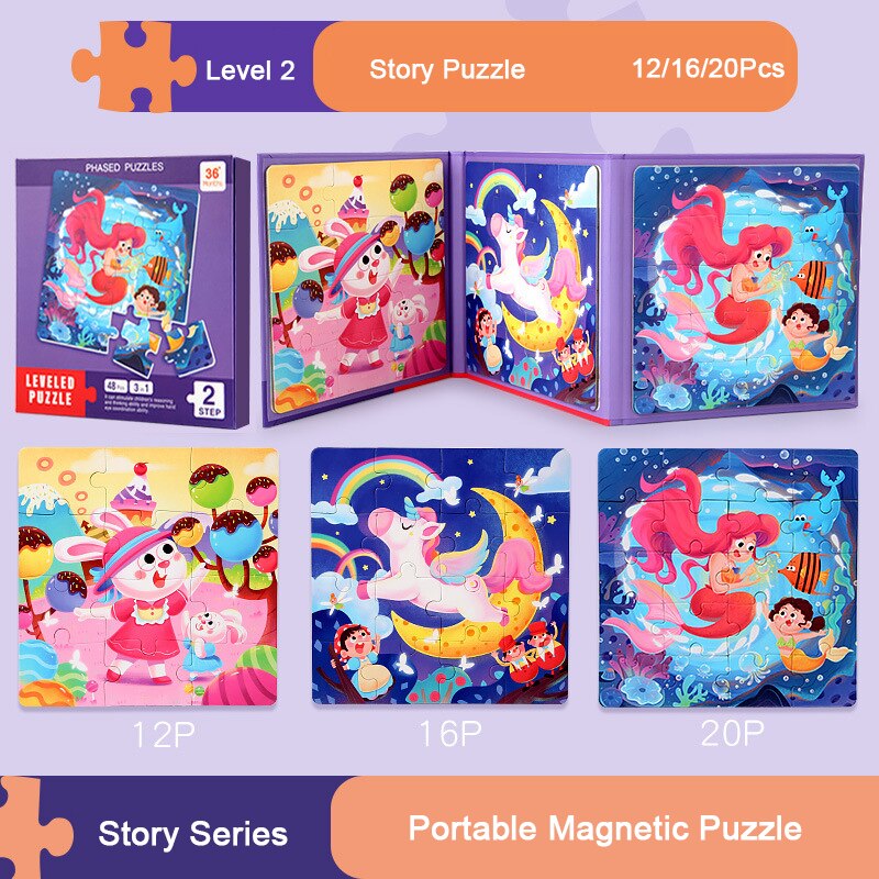 Children's Progressive Puzzle Magnetic Puzzle Young Magnetic Early Education Kindergarten 3 To 6 Years Old Boys And Girls Toys