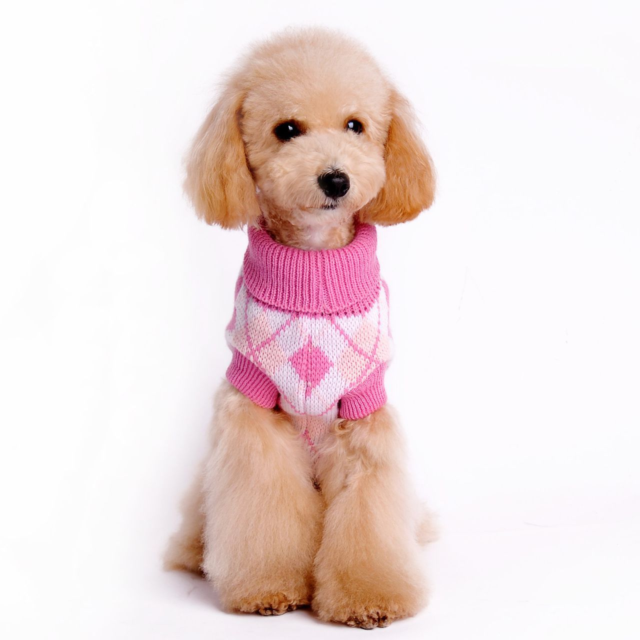 Dog Clothes Autumn Winter Geometric Rhombus Sweater Knitted Pet Clothes Teddy Bichon Poodle Chihuahua Sweater