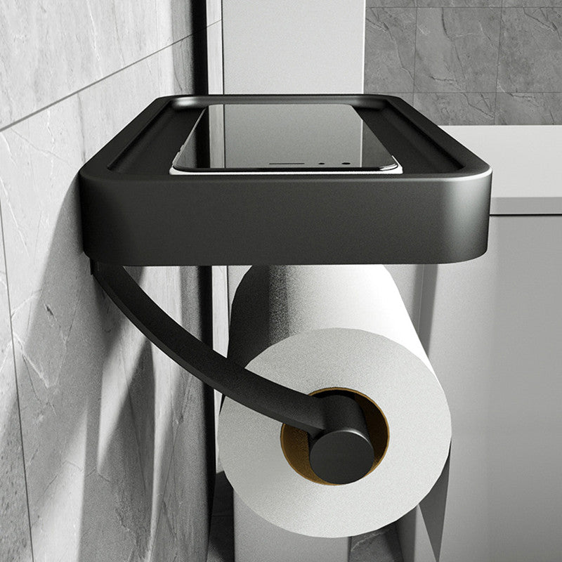 Soporte para toallas de papel sin orificios, caja para toallas de papel, espacio de aluminio, soporte para papel higiénico para baño, soporte para rollo de teléfono celular, estante montado en la pared