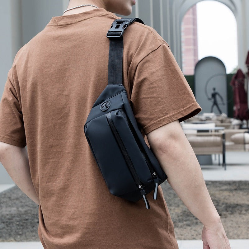 Bolso de pecho impermeable para hombre, riñonera informal para deportes al aire libre, bandolera de un solo hombro, bolso de moda coreana para hombre