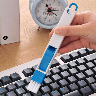 Multi-Purpose Door And Window Groove Cleaning Brush With Dustpan Crevice Brush Computer Keyboard Brush Corner Dust Brush