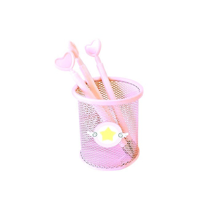 Japanese Sweet Cute Girl Heart Pink Pencil Holder Student Desktop Storage Organizing Office Supplies Stationery Storage Tube