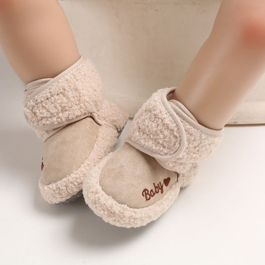 Zapatos de algodón para bebés, cálidos y para primeros pasos en invierno, bonitos zapatos para bebés, niños y niñas, zapatos de suela suave para interiores de 0 a 18 meses