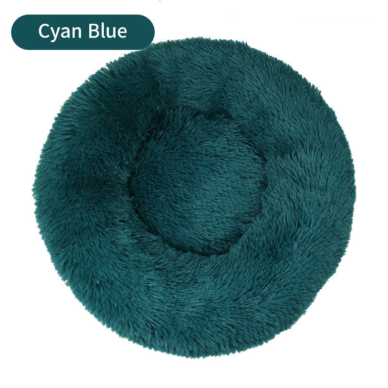 Long Plush Round Pet House Dog Bed Winter Cat Mat Pet Mattress Pet Supplies