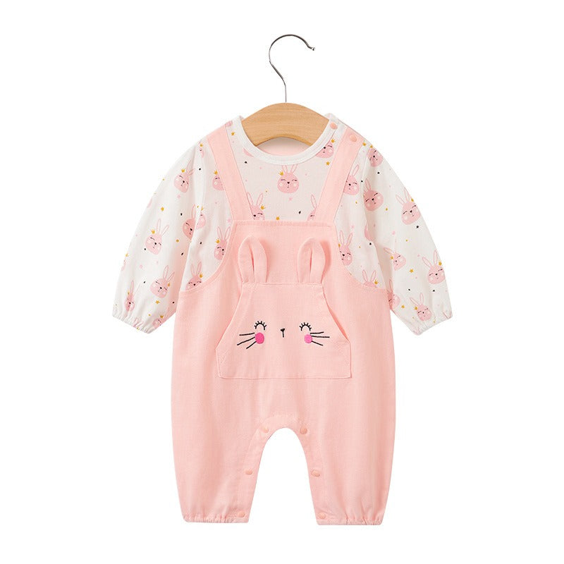 Body de bebé niña rosa bebé pequeña princesa Harper recién nacida lindo estampado de conejo Creeper