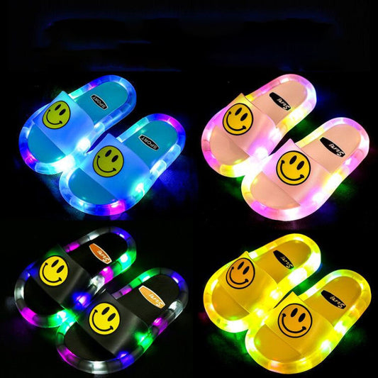 Zapatillas con luz LED para niños, sandalias de baño para bebés, zapatos para niñas y niños, chanclas para niños pequeños