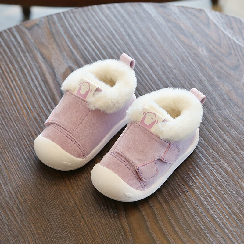 Botas de nieve para bebés y niños pequeños, cálidas, de felpa, para invierno, cómodas, suaves y antideslizantes, para exteriores