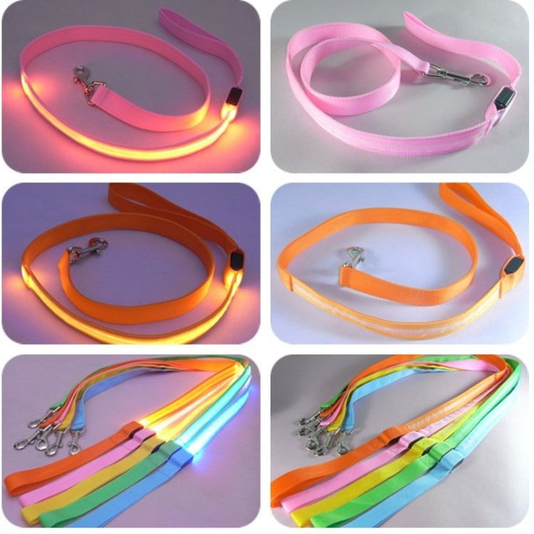 LED Light-Emitting Dog Leash Tractor Pet Belt / Light-Emitting Rope / USB Flashing Light Traction Rope Dog Leash