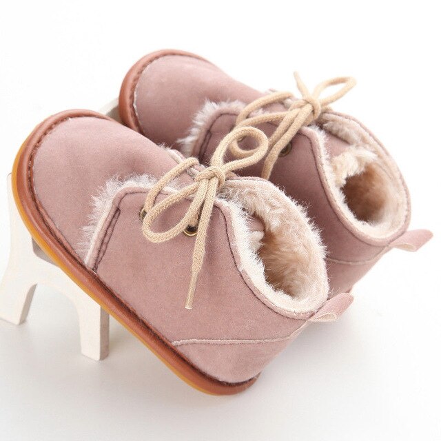 Newborn Baby Girl Boy Shoes Warm Snow Boots Toddler Infant Booties Prewalker Black White Pink