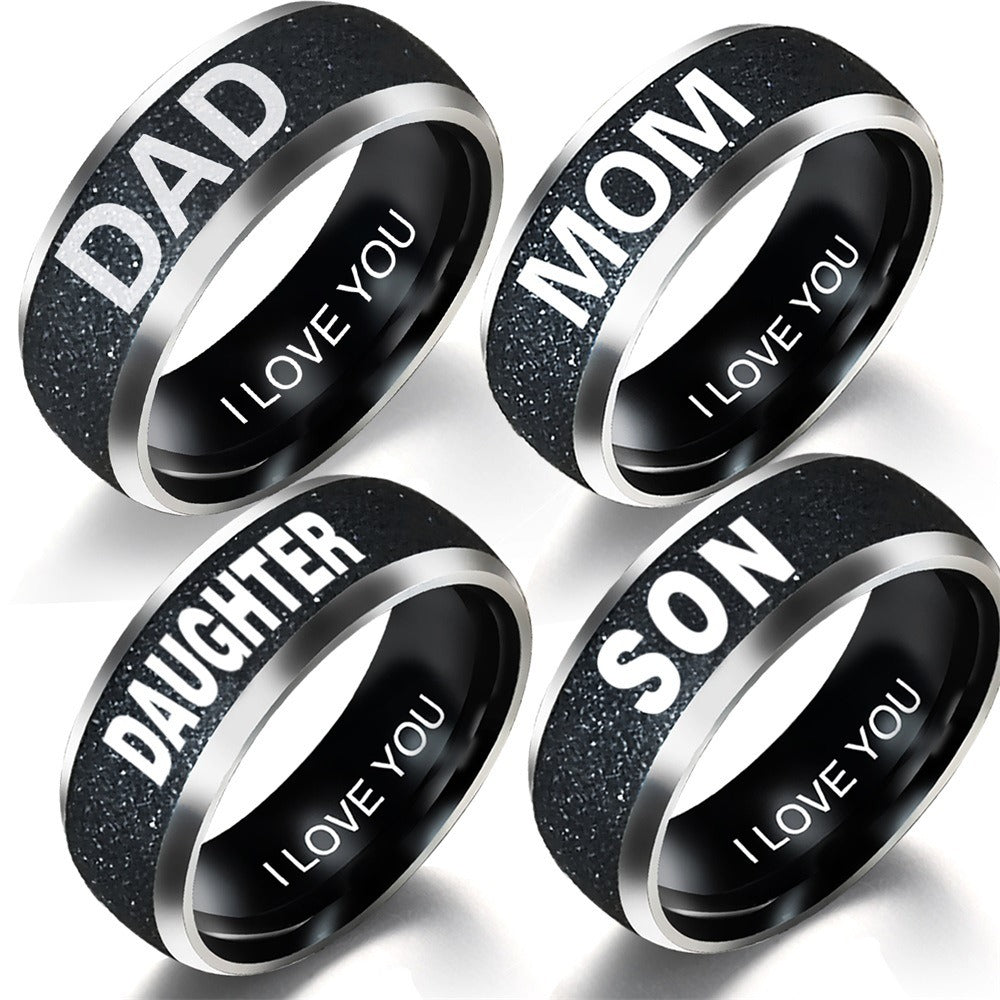 Europe and America Mother's Day Father's Day Gift Jewelry Family Couple Family Ring DAD MOM SON DAUGHTER