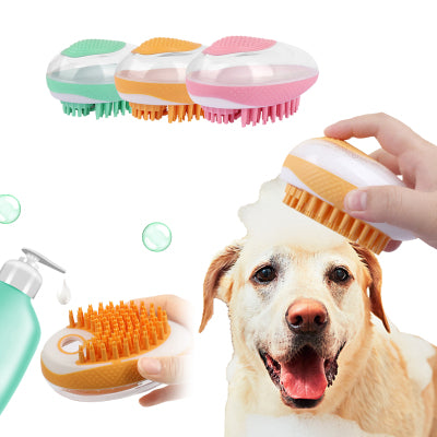 Cepillo de baño para perros y gatos, 2 en 1, peine de masaje para mascotas, de silicona suave, para ducha, aseo del cabello, herramienta de limpieza para perros, productos para mascotas 