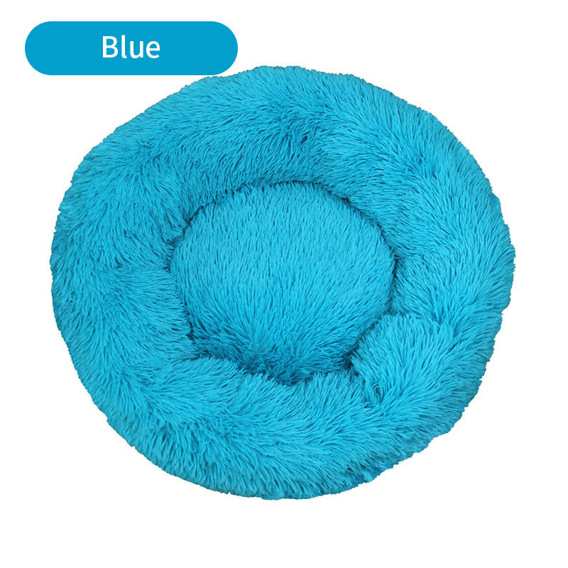 Long Plush Round Pet House Dog Bed Winter Cat Mat Pet Mattress Pet Supplies