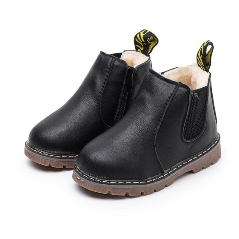 Botas de lluvia de invierno limitadas, botas cortas, zapatos para niños grandes, botas cortas para niños, zapatos de cuero de Inglaterra, botas para niñas, botas nuevas